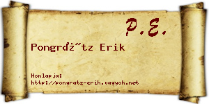Pongrátz Erik névjegykártya